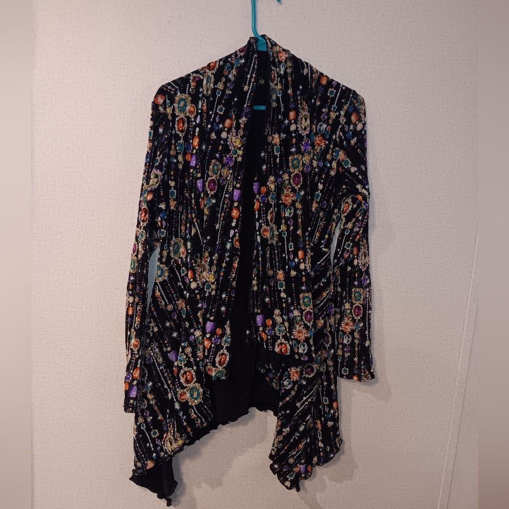 Simon Chang Black Floral Women's Cardigan